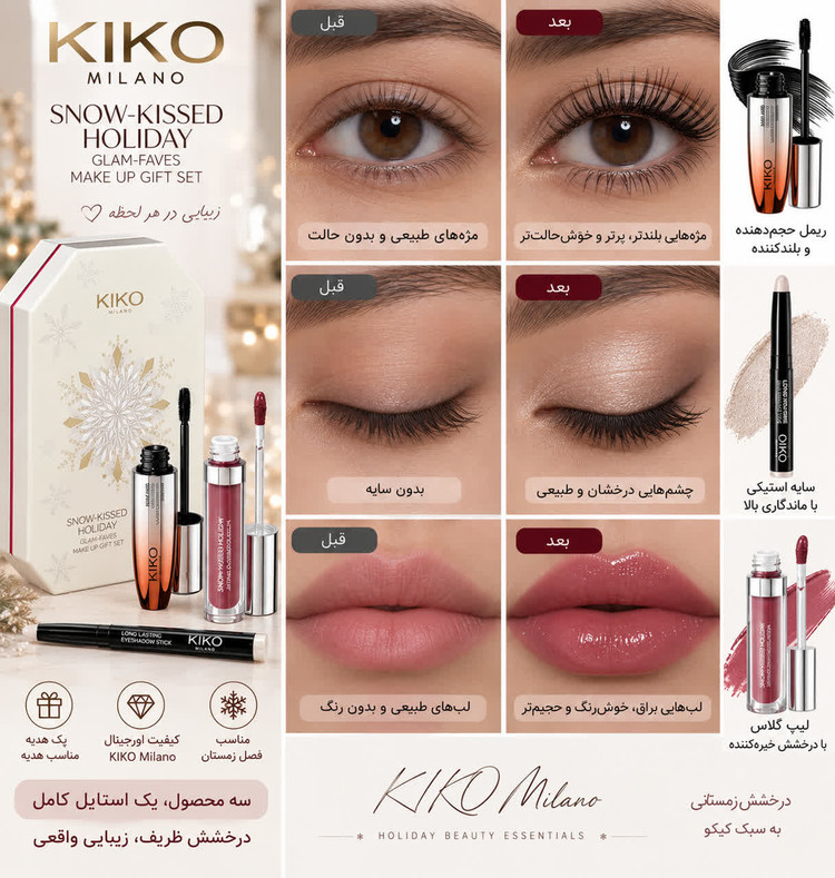 ست هدیه آرایشی کیکو میلانو Snow-Kissed Holiday سه عددی